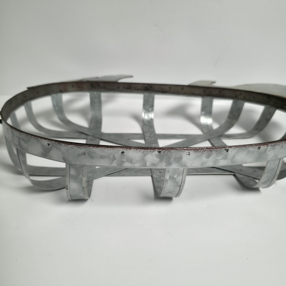 Farmhouse Galvanized Metal Pig Wire Wall Basket Rustic Country Primitive Decor - Picture 10 of 13
